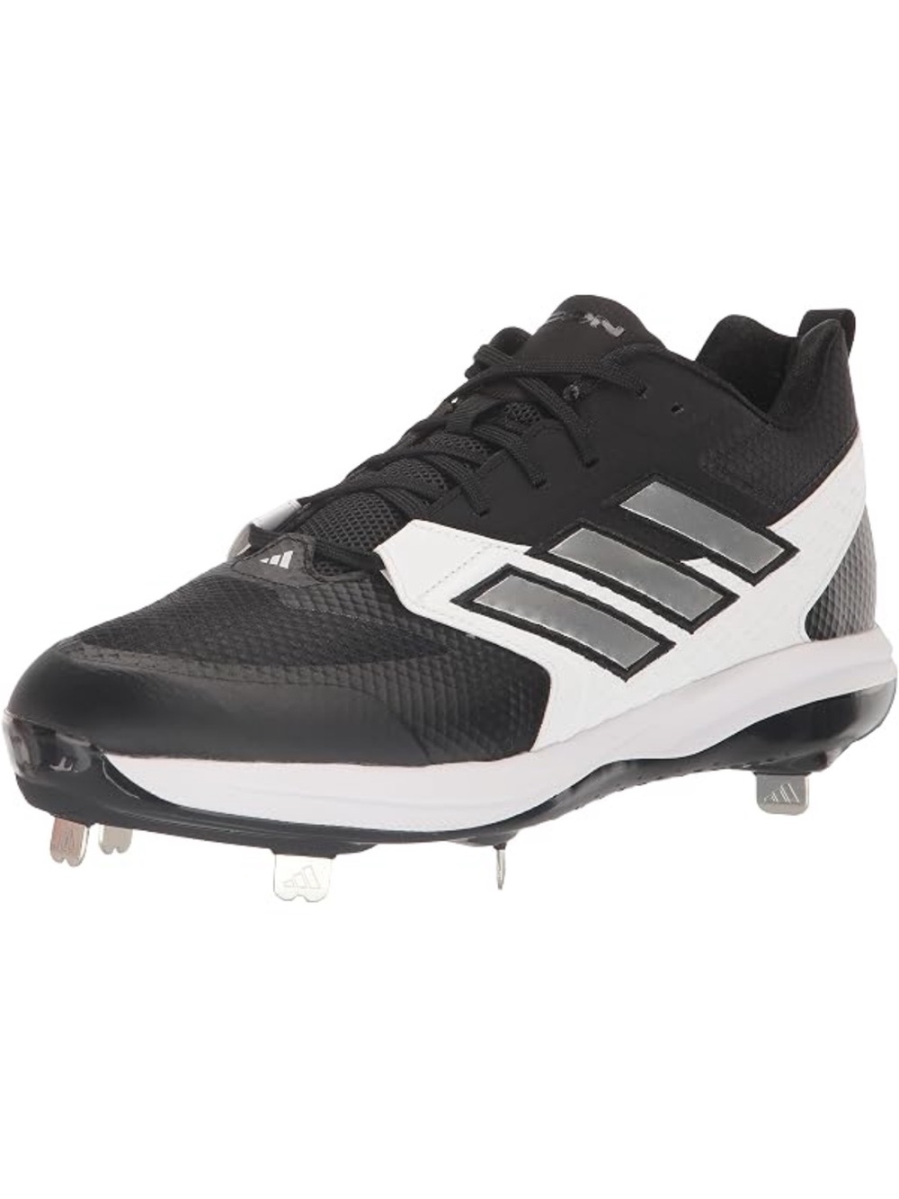 Mens Adidas Icon 8 Baseball Metal Cleats Black/White Size 17